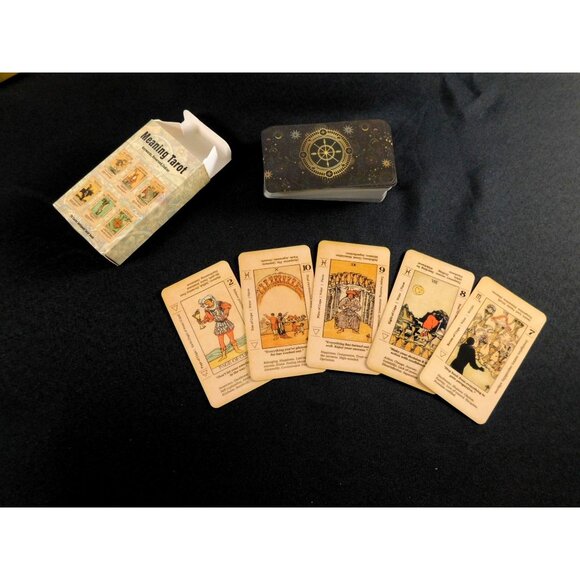 Meaning Tarot Antiqued Deck 78 Tarot Cards Witch Pagan Wiccan Divination - Picture 4 of 10